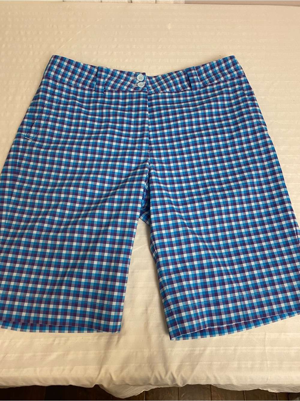 Nike Men's Blue Plaid Performance Shorts